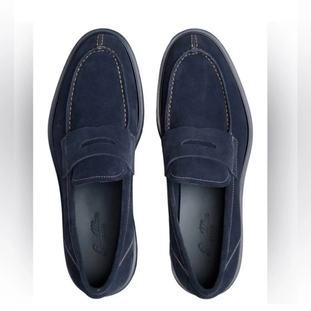 Good Man Brand Men’s Navy Lexington Loafer 10 Navy Blue Suede NEW $228 Casual